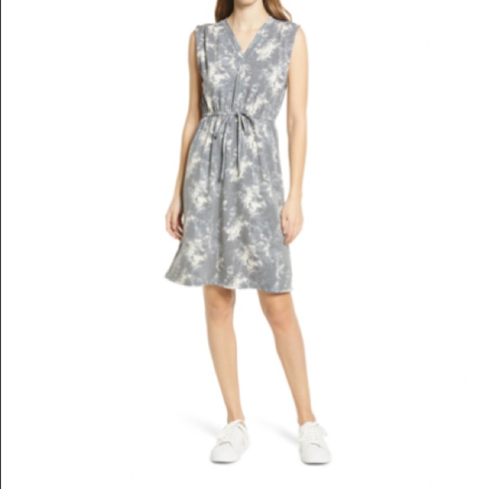 Bobeau Drawstring Jersey Dress